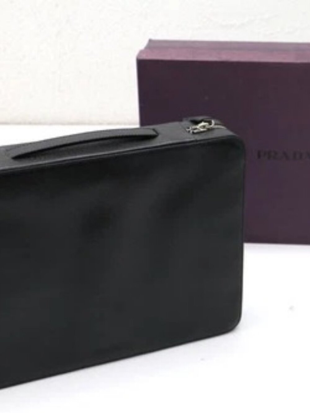 Prada Saffiano Porta Documenti Bag - Black